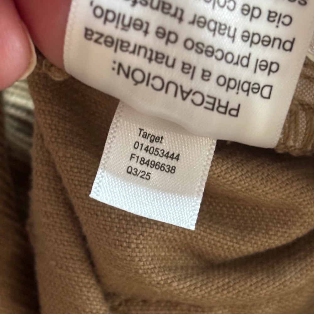 Universal Thread Womens High Rise Easy Barrel Corduroy Pants 14 Crop Earthy Tan - Picture 6 of 9